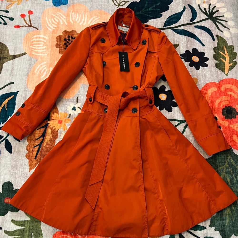 NEW w/ tag Karen Millen Orange Trench Coat